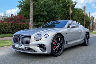 Silver Bentley Continental GT for rent in Dubai 0