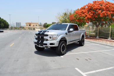 Silver Ford F150 Shelby for rent in Dubai 4