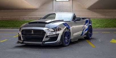 Silver Ford Mustang for rent in Sharjah 0