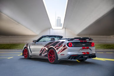 Silber Ford Mustang zur Miete in Abu-Dhabi 2