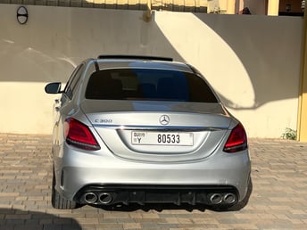 Silver Mercedes C Class C43 AMG KIT for rent in Sharjah 3