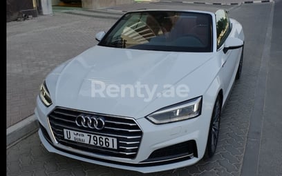 White Audi A5 convertible for rent in Abu-Dhabi