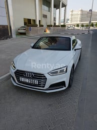 White Audi A5 convertible for rent in Dubai 3