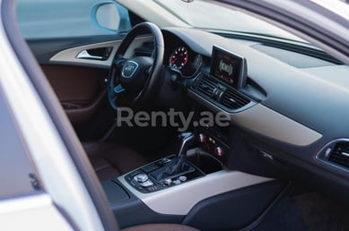 White Audi A6 for rent in Sharjah 4