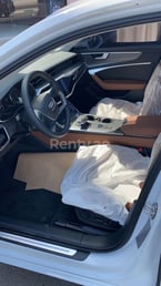 White Audi A6 for rent in Abu-Dhabi 1