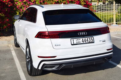 White Audi Q8 for rent in Dubai 1