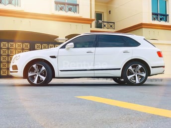 White Bentley Bentayga black edition w12 for rent in Abu-Dhabi 2