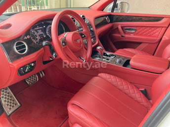 White Bentley Bentayga for rent in Dubai 0