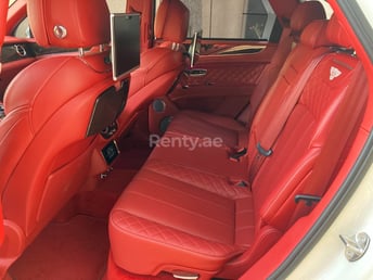 White Bentley Bentayga for rent in Dubai 1