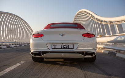 White Bentley Continental GTC V12 for rent in Dubai 1