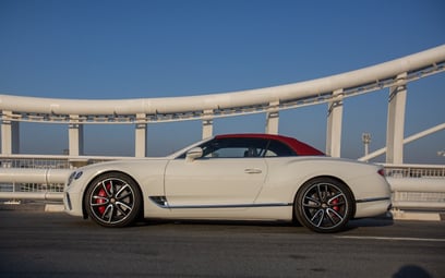 White Bentley Continental GTC V12 for rent in Sharjah 2