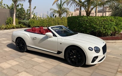 White Bentley Continental GTC for rent in Dubai