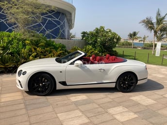 White Bentley Continental GTC for rent in Dubai 2