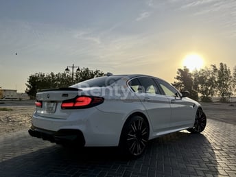 White BMW 5 Series for rent in Sharjah 2