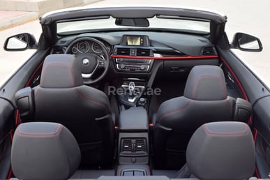 White BMW 420i Cabrio for rent in Sharjah 4