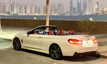 White BMW 435i Convertible for rent in Dubai 0