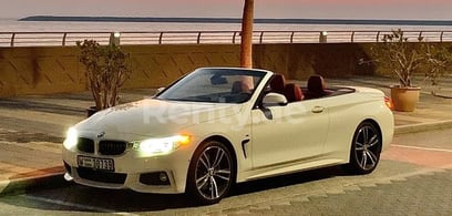 White BMW 435i Convertible for rent in Dubai 1