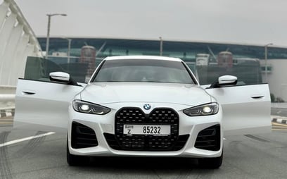 White BMW 420i for rent in Abu-Dhabi