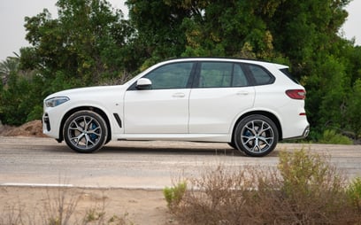 Blanc BMW X5 en location à Abu-Dhabi 1