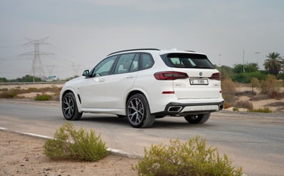 Blanc BMW X5 en location à Abu-Dhabi 2