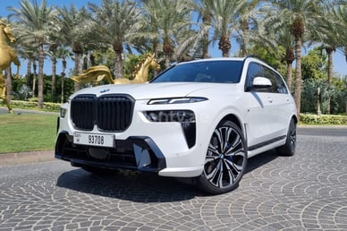White BMW X7M NEW for rent in Dubai 0