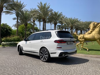 White BMW X7M NEW for rent in Dubai 3