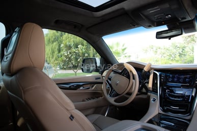 White Cadillac Escalade Platinum for rent in Dubai 1