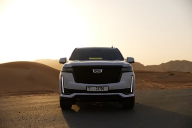 White Cadillac Escalade for rent in Dubai 0