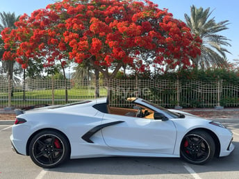 White Chevrolet Corvette Stingray for rent in Sharjah 2