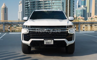 White Chevrolet Tahoe for rent in Dubai 0
