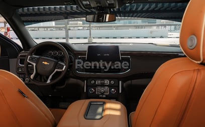 White Chevrolet Tahoe for rent in Dubai 3