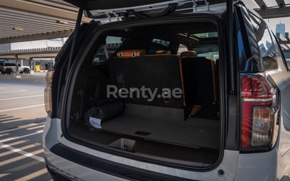 White Chevrolet Tahoe for rent in Dubai 6