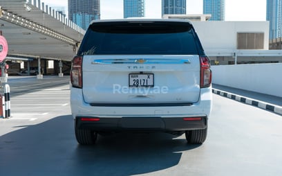 White Chevrolet Tahoe for rent in Dubai 2