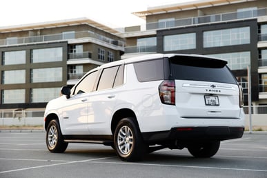 White Chevrolet Tahoe for rent in Dubai 9
