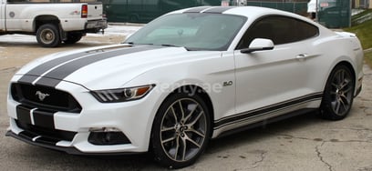 White Ford Mustang Coupe for rent in Dubai 3