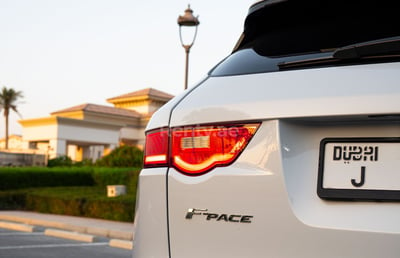 White Jaguar F-Pace for rent in Dubai 1