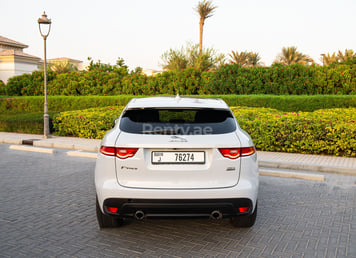 White Jaguar F-Pace for rent in Dubai 3
