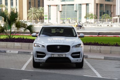 White Jaguar F-Pace for rent in Dubai 0
