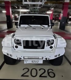 White Jeep Wrangler for rent in Dubai 0