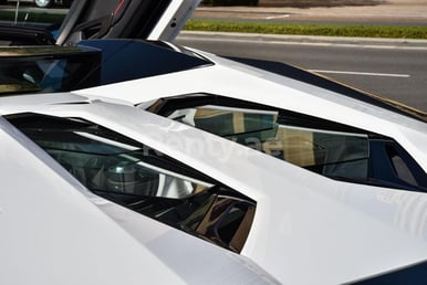 White Lamborghini Aventador S Roadster for rent in Dubai 1