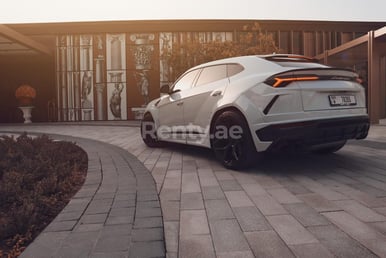 White Lamborghini Urus Novitec for rent in Sharjah 3