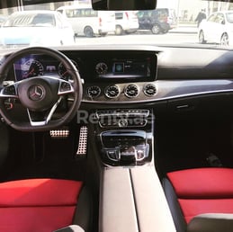 White Mercedes E300 for rent in Dubai 0