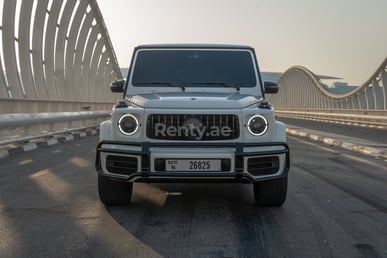 White Mercedes G63 AMG for rent in Dubai 0