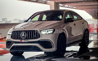 White Mercedes GLE63 for rent in Abu-Dhabi