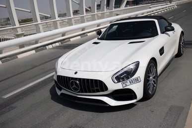 White Mercedes GT CONVERTIBLE for rent in Dubai 0
