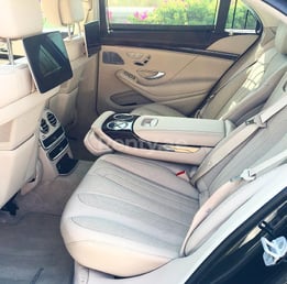 White Mercedes S Class for rent in Dubai 2
