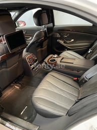 White Mercedes S Class for rent in Dubai 2