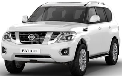 White Nissan Patrol for rent in Dubai
