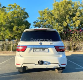 White Nissan Patrol V6 for rent in Dubai 0
