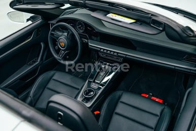 White Porsche 911 Targa for rent in Dubai 2